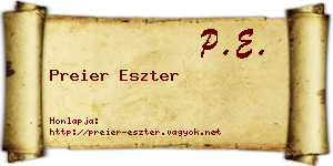 Preier Eszter névjegykártya
